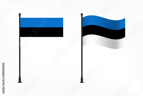 Set of Estonia Flags Isolated for Independence Day Celebration