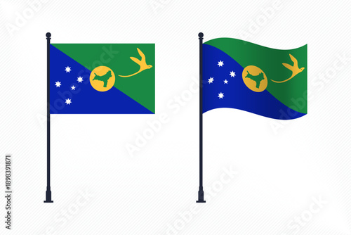 Set of Christmas Island Flags Isolated for Independence Day Celebration