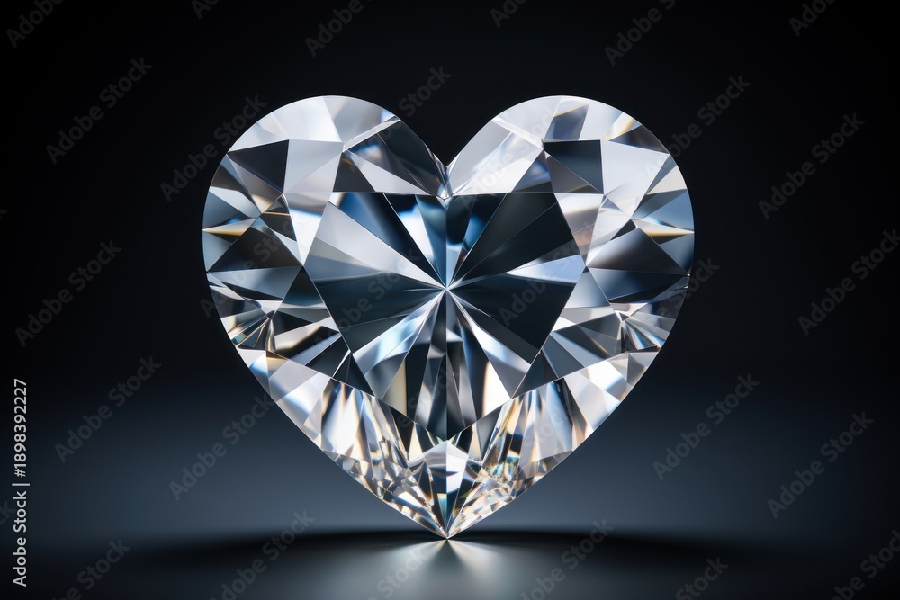 Fototapeta premium White heart gemstone diamond jewelry.