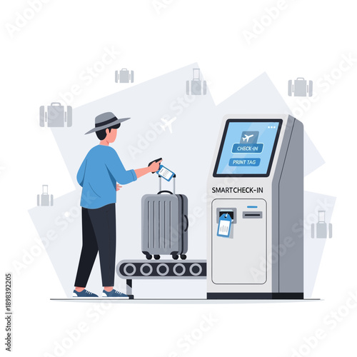 Automated Airport Check In Service For Travelers With Smart Technology