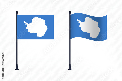 Set of Antarctica Flags Isolated for Independence Day Celebration