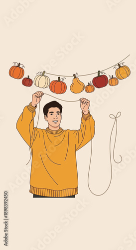 Autumn Harvest Celebration Hanging Festive Gourds