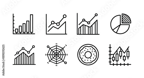 A collection of various types of charts and graphs used for data visualization