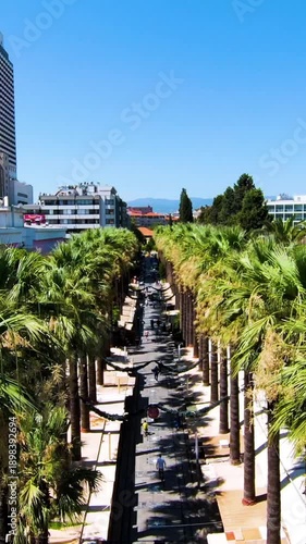 Izmir City from Above, Vertical Aerial Drone Footage in Turkey