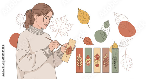 Artistic Creator Embracing Autumn's Natural Palette