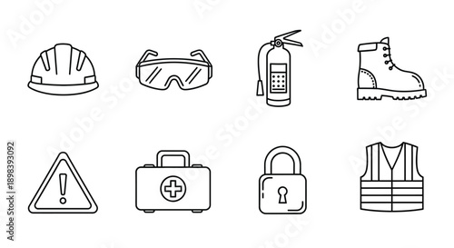 Essential safety equipment and symbols for workplace protection