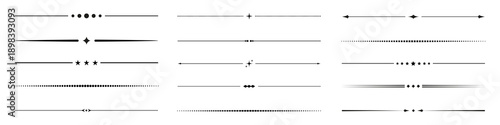 Decorative elegant line art dividers, vintage borders, design separators set