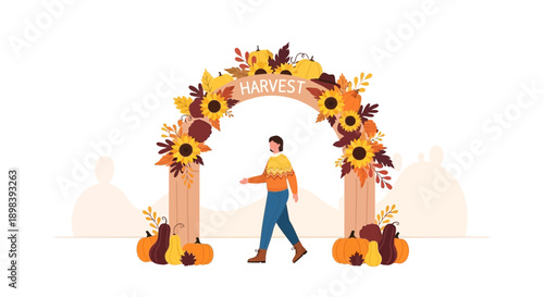 Autumnal Portal: A Journey Through Fall's Bounty and Welcoming Festive Harvest