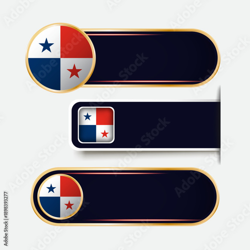 Shiny Panama Flag Banners Set