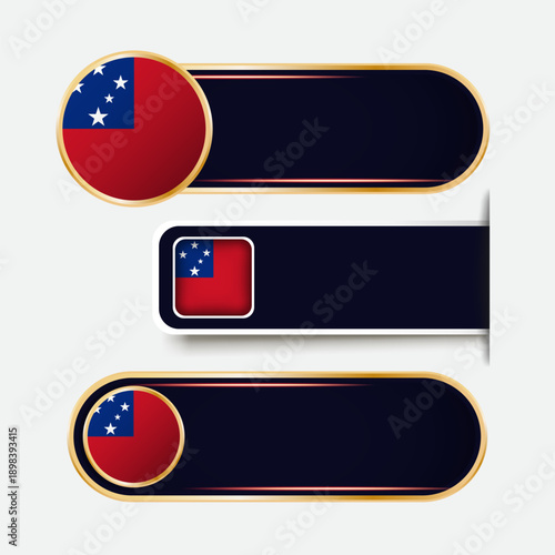 Shiny Samoa Flag Banners Set