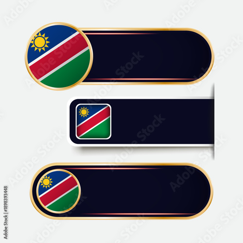 Shiny Namibia Flag Banners Set