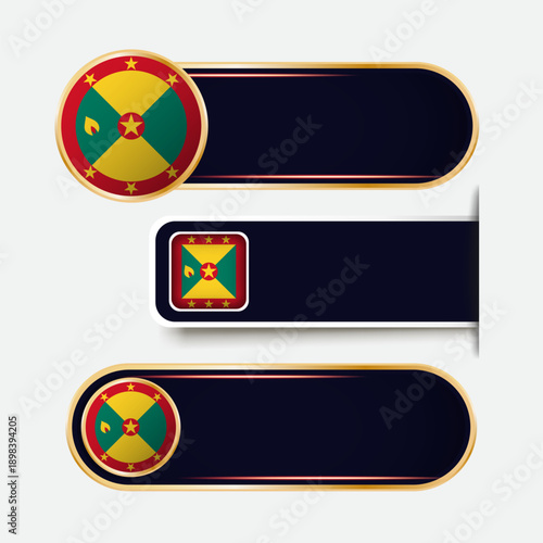 Shiny Grenada Flag Banners Set