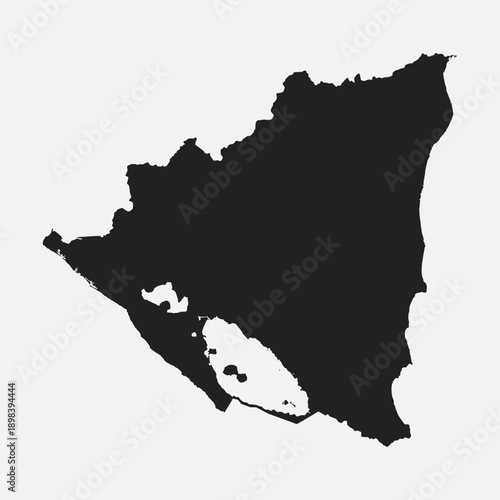 Map Nicaragua, template American outline country