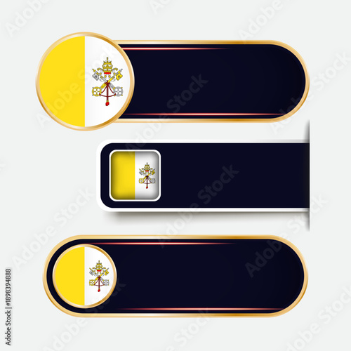 Shiny Vatican Flag Banners Set