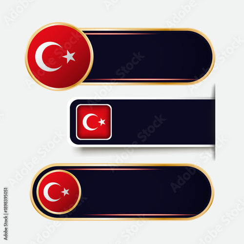 Shiny Turkey Flag Banners Set