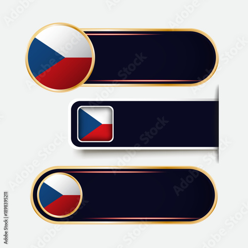 Shiny Czech Republic Flag Banners Set