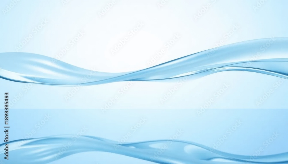Naklejka premium Abstract Blue Water Wave Background with Smooth Flowing Lines 