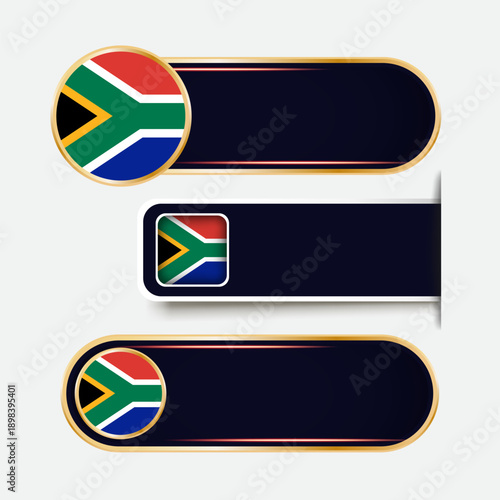 Shiny South Africa Flag Banners Set