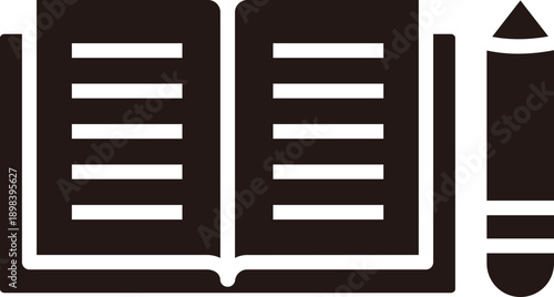 Document and Pencil Icon Representing Writing, Editing, and Office Work