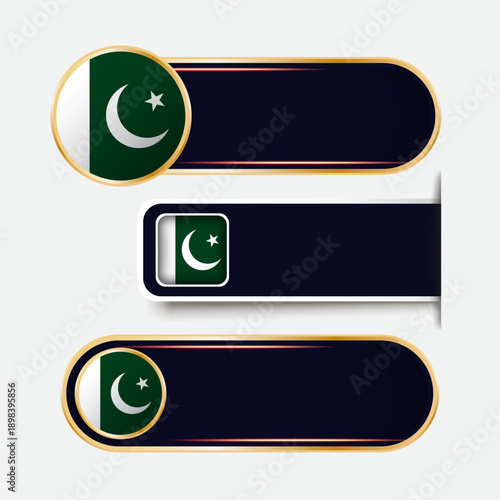 Shiny Pakistan Flag Banners Set
