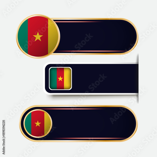 Shiny Cameroon Flag Banners Set