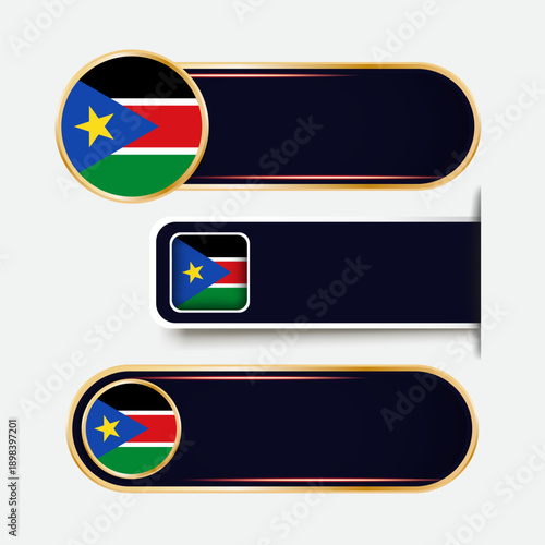 Shiny South Sudan Flag Banners Set