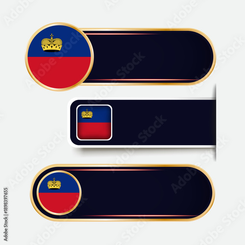 Shiny Liechtenstein Flag Banners Set