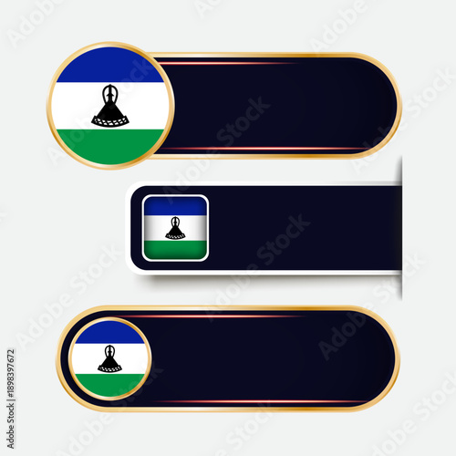 Shiny Lesotho Flag Banners Set