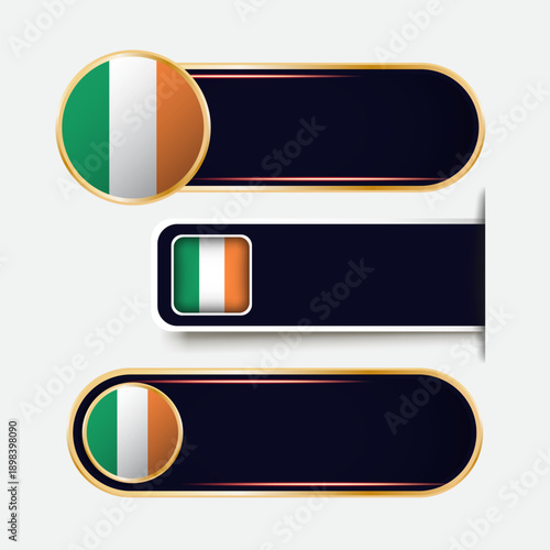Shiny Ireland Flag Banners Set