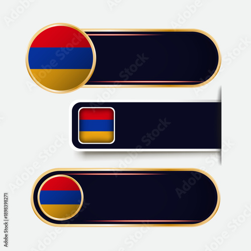 Shiny Armenia Flag Banners Set