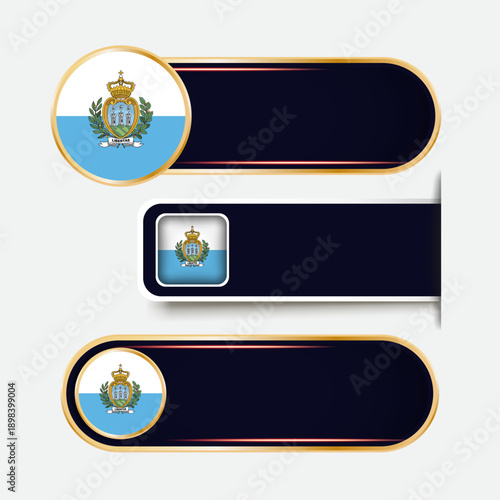 Shiny San Marino Flag Banners Set