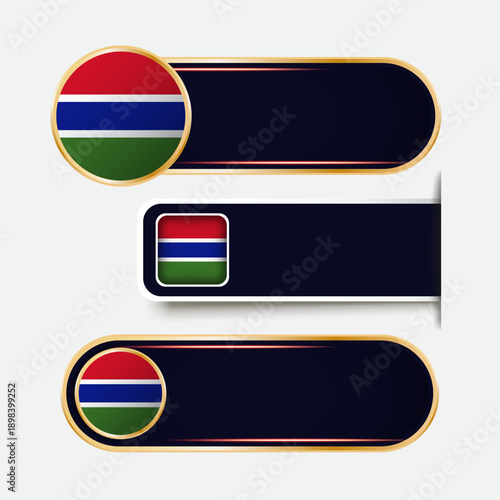 Shiny Gambia Flag Banners Set