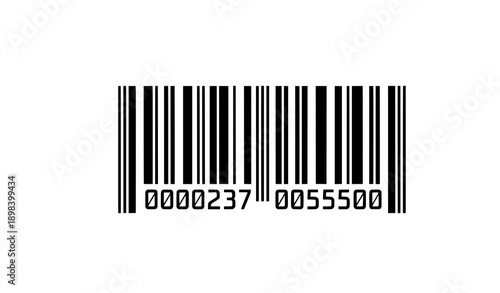 Retail product barcode template black vector icon on white background