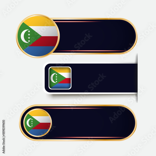 Shiny Comoros Flag Banners Set