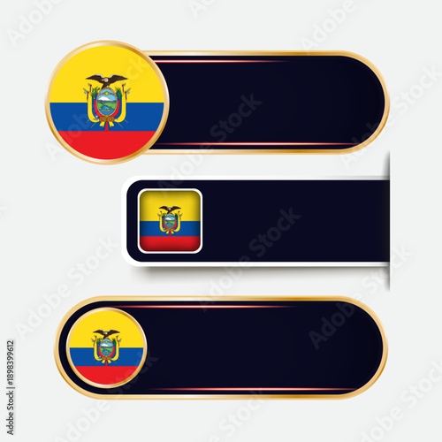 Shiny Ecuador Flag Banners Set