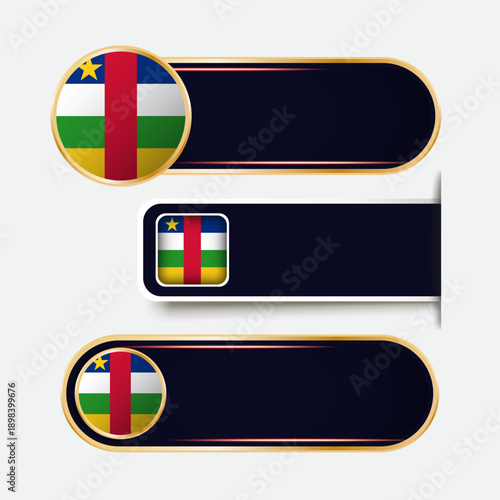 Shiny Central African Republic Flag Banners Set