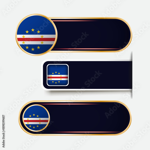 Shiny Cape Verde Flag Banners Set