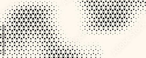 Triangular Halftone Texture Retrowave Vector Geometric Technology Abstract Background. Half Tone Triangles Retro Colored Pattern. Minimal 80s Style Dynamic Tech Structure Wallpaper