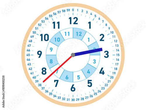 知育時計 学習時計 アナログ 木枠