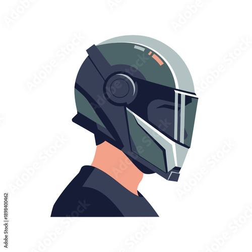 Futuristic Motorcycle Helmet Modern Design