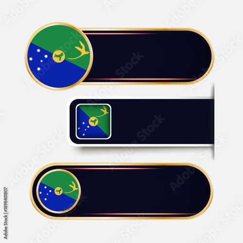 Shiny Christmas Island Flag Banners Set