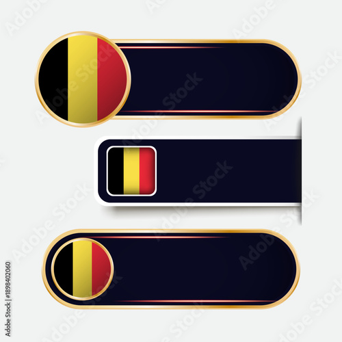 Shiny Belgium Flag Banners Set