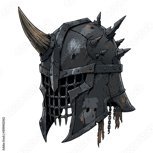 a warrior helmet vector illustration