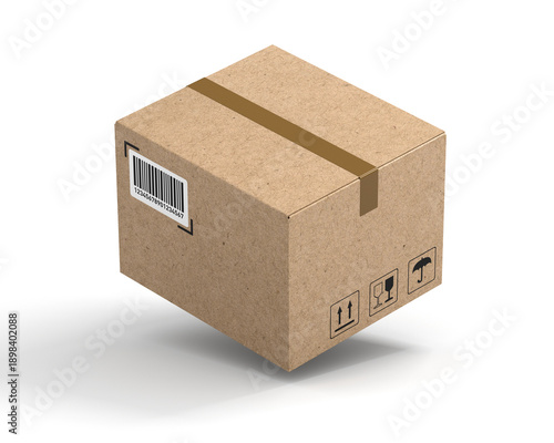 Closed kraft cardboard box ...