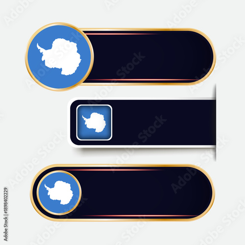 Shiny Antarctica Flag Banners Set