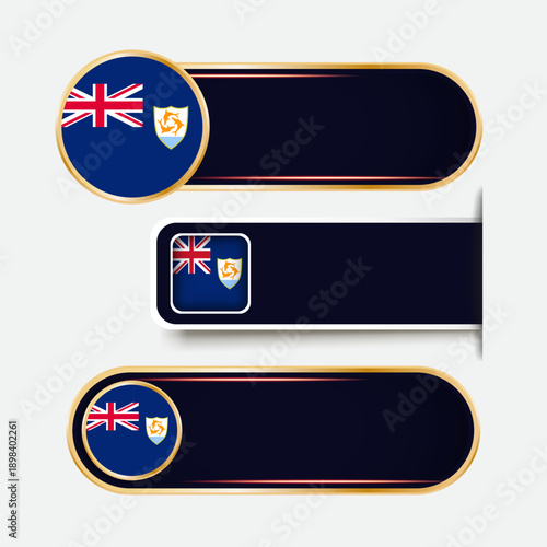 Shiny Anguilla Flag Banners Set
