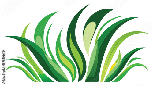 Vibrant abstract vector illustration of fresh green grass blades. Stylized graphic symbolizing growth, nature, and vitality, ideal for eco-friendly and spring designs