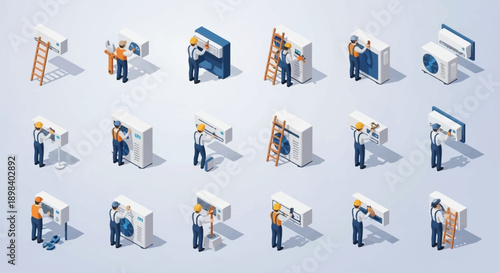 Construction Workers Assembling Furniture and Appliances.