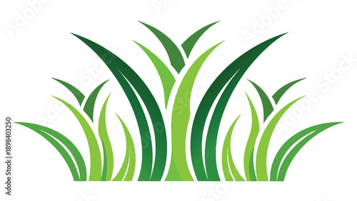 Fresh and vibrant modular vector icon of lush green grass blades. An organic design element perfect for nature, garden, park, and ecological themes. Stylized lawn foliage