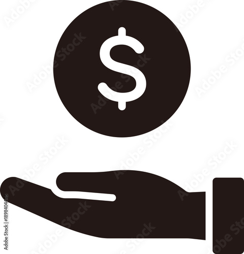 Hand Holding US Dollar Icon Representing Financial Support, Investment, and Money Management